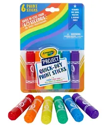 Crayola Project Quick Dry Paint Sticks Multicolor - Pack of 6