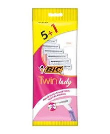 BIC Twin Lady Sensitive Disposable Shaving Razors For Women - Pack of 6