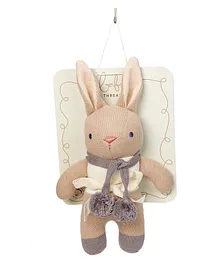 ThreadBear Design Taupe Bunny Rattle - 22 cm