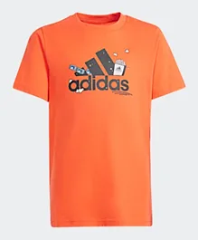 adidas Junior Brand Love Graphic T-Shirt - Orange