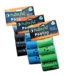 Nutrapet Pet Poo Bags 8 Rolls with Header Card - Black