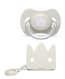 Suavinex Crown Silicone Soother + Clip - Beige
