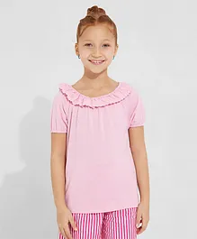 Neon Ruffle Neck Sleeves Top Pink Online in UAE Buy at Best Price from FirstCry.ae 3eecaaebcecd1