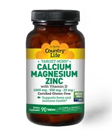 Country Life Calcium Magnesium Zinc Tablets - 90 Pieces