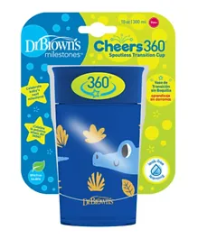 Dr. Brown's Smooth Wall Cheers 360 Deco Cup Blue - 300mL