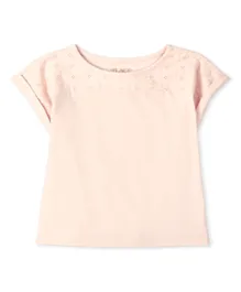 The Children's Place Eyelet Pieced Top - Peach Ice