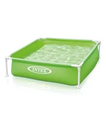 Intex Mini Frame Kids Swimming Pool 4ft x 11in Green, Easy Setup, Foam Padded, with Drain Plug & Patch