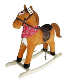 UKR Wooden and Plush Rocking Horse - Brown