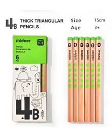 Mideer Triangular Pencil 4B - 6 Pieces