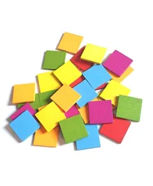 Art & Craft Wooden Colorful Squares - Pack of 30