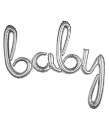 Party Centre Baby Phrase Script Foil Balloon - Silver