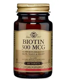 SOLGAR Biotin 300MCG - 100 Tablets