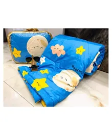 Brain Giggles Little Star Cartoon Print  Single Bed Comforter - Blue