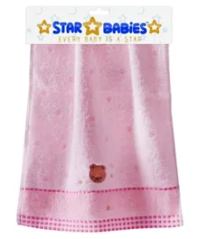 Star Babies Cotton Kid's Face Towels Buy 1 Get 1 Free - Pink
