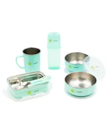 Mini Panda 7-in-1 Lunchville Meal Set Durable & BPA Free Lunchbox - Turquoise