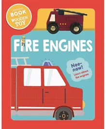 Fire Engines Book & Wooden Vehicle - English