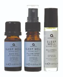 Aroma Home Sleep Well Set of Pillow Spray, Rollerball and Bath Oil