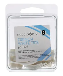 Cuccio Pro French Artificial Nails Tips Size 8 - 50 Pieces
