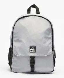 Oaklan by ShoeExpress Logo Embossed Backpack Grey - 16.5 Inch