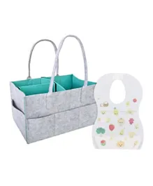 Star Babies Diaper Caddy Organizer With Disposable Bibs - Pack of 2 (30 Pieces)