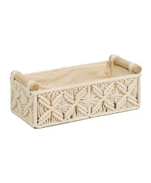 Homesmiths Small Cotton Rope Basket With Handle - Ivory