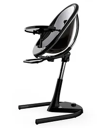 Moon Full Set Highchair + Seat Pad + Cushion Set + Footrest - Silver & Black