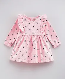 Babybol Baby Full Sleeves Dress - Pink