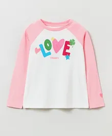 OVS Love Therapy Embroidered T-Shirt - Pink