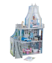 KidKraft Wooden Magical Dreams Castle Dollhouse with EZ Kraft Assembly - Blue