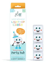 Glo Pals Party Pal Water-Activated Bath Toy Reusable Light-Up Cubes White - 4 Pieces