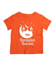 Brain Giggles Ramadan Kareem Short Sleeves T-Shirt - Orange