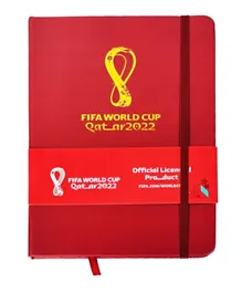 FIFA 2022 Emblem A5 Notebook with Elastic Band - Red