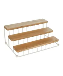 IDesign Wire & Paulownia Wooden 3 Tire Spice Rack