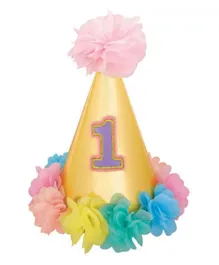 Party Centre 1st Birthday Girl Deluxe Fabric Hat - Multicolor