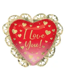 Party Centre I Love You Ombre & Gold Hearts SuperShape Balloon