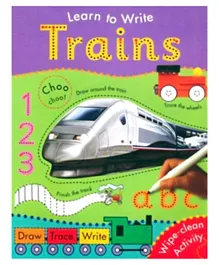 Miles Kelly Learn To Write Trains Paperback - 14 Pages