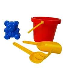 Dantoy Bear Beach Bucket & Spade Set - Yellow & Red