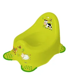 Keeeper Potty With Anti-Slip Function Funny Farm Print - Green