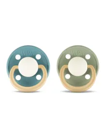 Rebael Fashion Natural Rubber Round 2 Pacifiers - Rainy Pearly Lion/Cloudy Pearly Lion