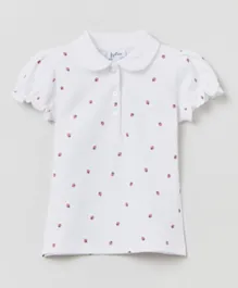OVS Strawberry Polo T-Shirt - White
