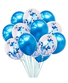 Highland Blue Confetti and Latex Balloons Pack of 20 - 12 Inches