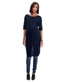 Mums & Bumps Sara  Knitted Maternity Long  Blouse - Black