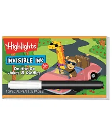Disney International Highlights On The Go Jokes & Riddles Magic Pen Invisible Ink & Puzzle Book -Multicolor