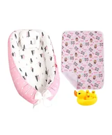 Star Babies Baby Sleeping Pod + Free Reusable Changing Mat & Duck Toys - Pink