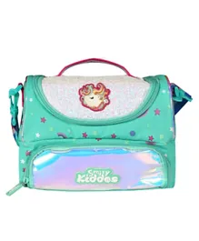 Smily Kiddos Unicorn Double Compartment Holographic Lunch Bag - Turquoise