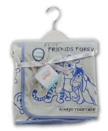 Disney Winnie The Pooh Friends Forever Baby Blanket - Blue & White