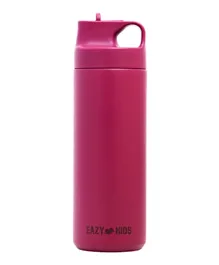 إيزي كيدز - زجاجة مياه رياضية معزولة بجدار مزدوج للأطفال - وردي 550 مل