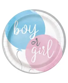 Unique Gender Reveal Party Plates Pack of 8 - 9 Inches