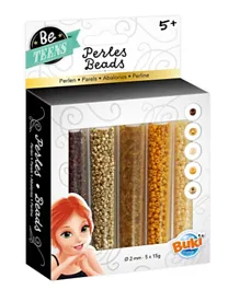 Buki Bead Tubes Pack of 5 - Gold and Brown