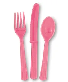 Unique Hot Pink Cutlery - Pack of 18
